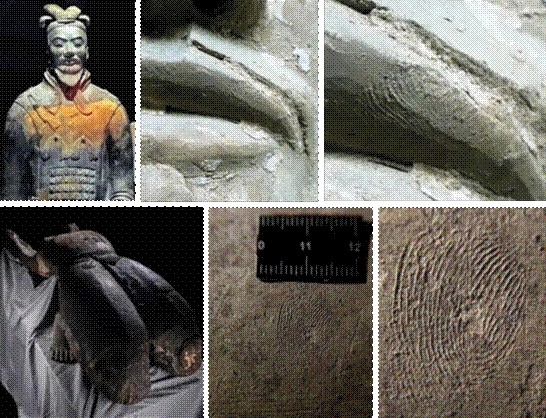 秦始天子陵博物院文物上的指纹 秦始天子陵博物院文物的指纹