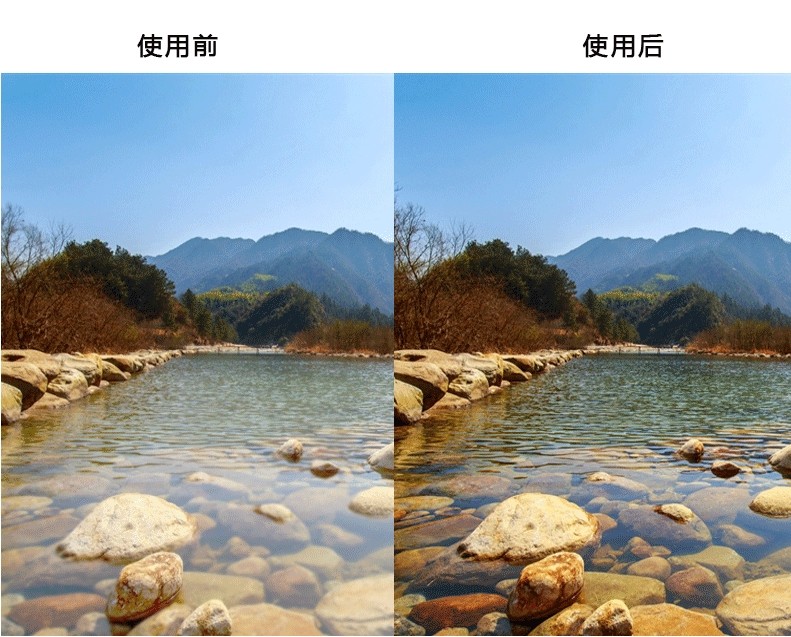 单反相机前偏振滤镜成效